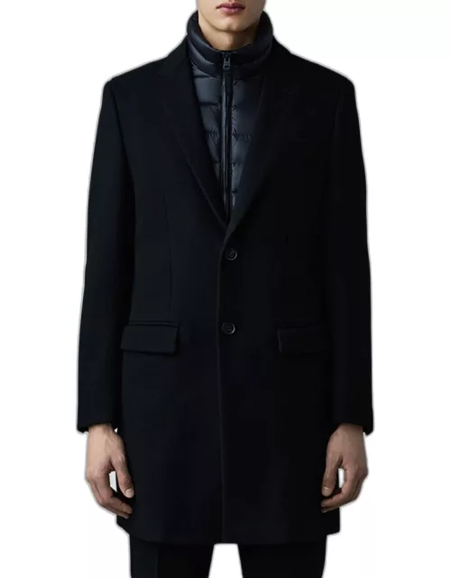 Men's Skai-Z Double-Face Wool Top Coat with Removable Down Liner