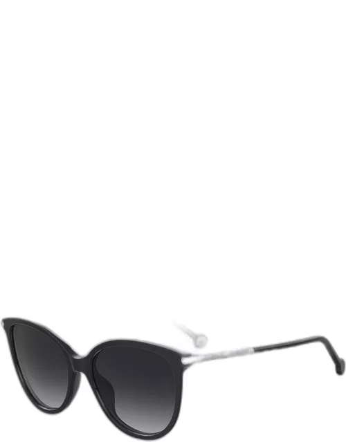 Shimmery Embellished Acetate & Metal Cat-Eye Sunglasse