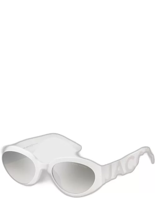 Mirrored Acetate Oval Sunglasse