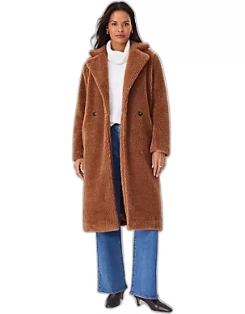 Ann Taylor Petite Sherpa Double Breasted Coat