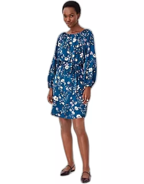 Ann Taylor Petite Floral Belted Flare Dres