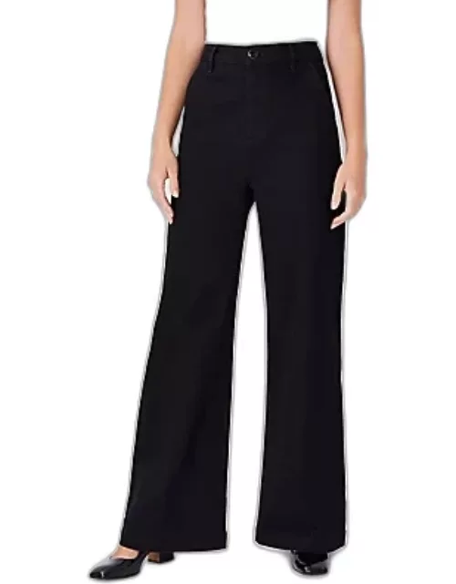 Ann Taylor High Rise Trouser Jeans in Washed Black