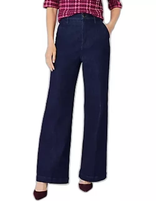 Ann Taylor High Rise Trouser Jeans in Classic Rinse Wash