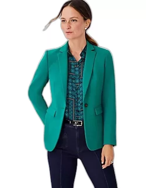 Ann Taylor The Long One Button Fitted Blazer