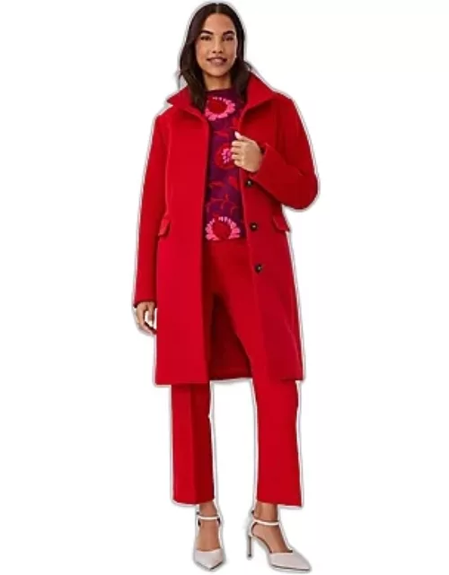 Ann Taylor Wool Blend Tailored Funnel Neck Coat
