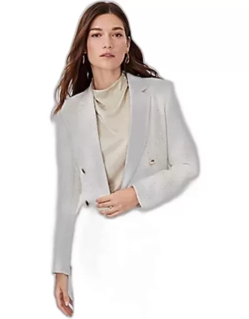 Ann Taylor The Tailored Double Breasted Blazer in Sequin Tweed
