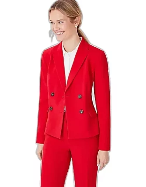 Ann Taylor The Short Fitted Double Breasted Blazer in Fluid Crepe