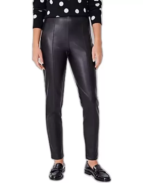 Ann Taylor The Seamed Side Zip Legging in Faux Leather