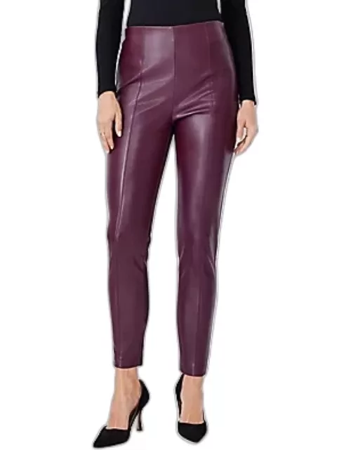 Ann Taylor The Seamed Side Zip Legging in Faux Leather