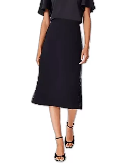 Ann Taylor Sequin Paneled Side Slit Midi Skirt