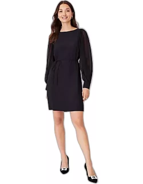 Ann Taylor Chiffon Sleeve Belted Dres