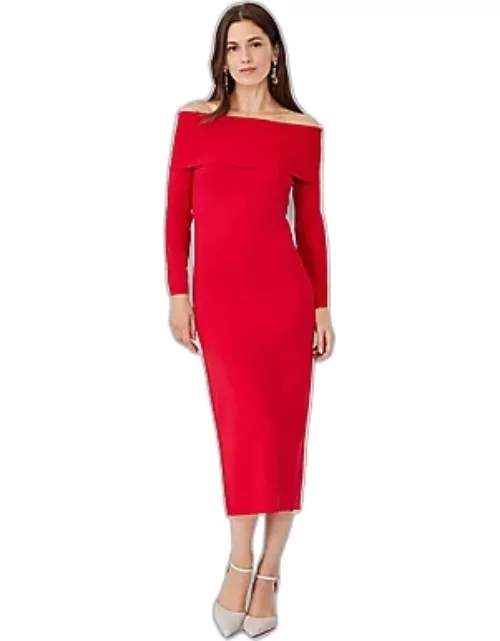 Ann Taylor Off The Shoulder Midi Sweater Dres
