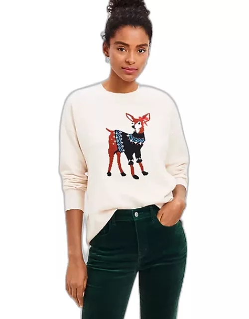 Loft Holiday Deer Everyday Sweater