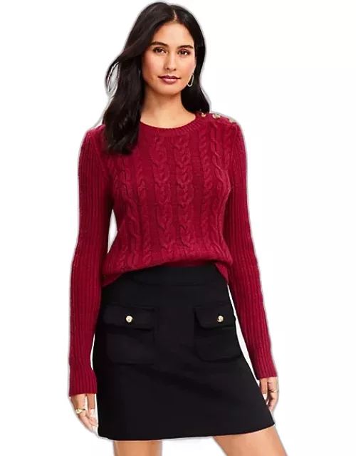 Loft Cropped Cable Sweater