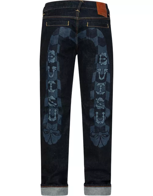 Monogram Daicock Discharged Print Slim Fit Jeans #2010