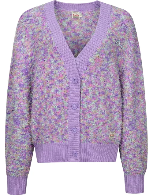 Seagull Embroidery Multi-color Cropped Cardigan