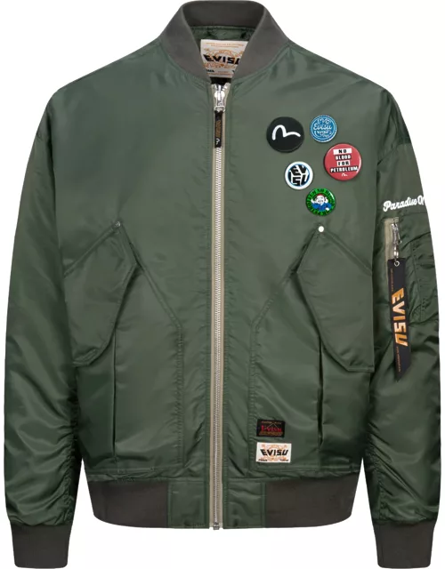 Logo Badges and Seagull Padded Embroidery Loose Fit MA-1 Padded Jacket