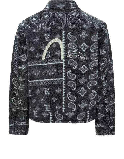 Paisley Jacquard Fleece Relaxed Fit Jacket