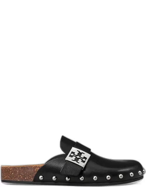 Mellow Leather Buckle Slide Mule