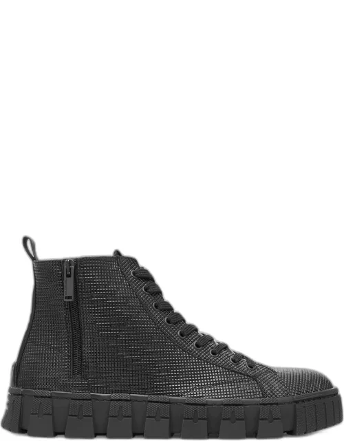 Men's Printed Leather Sneaker Boot