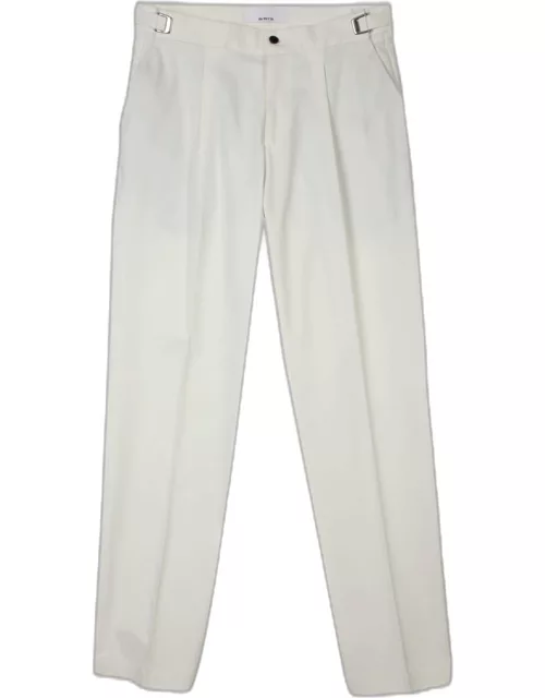 Cellar Door Leo T Off white cotton pant with metal hooks detail - Leo T