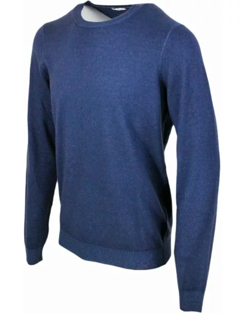 Malo Lightweight Crew-neck Long-sleeved Sweater Made Of Garment-dyed Soft Light Cashmere