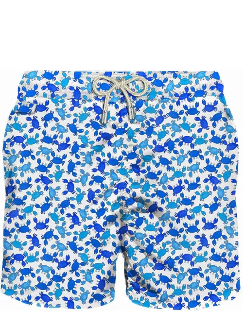 MC2 Saint Barth Man Light Fabric Swim Shorts With Crab Print