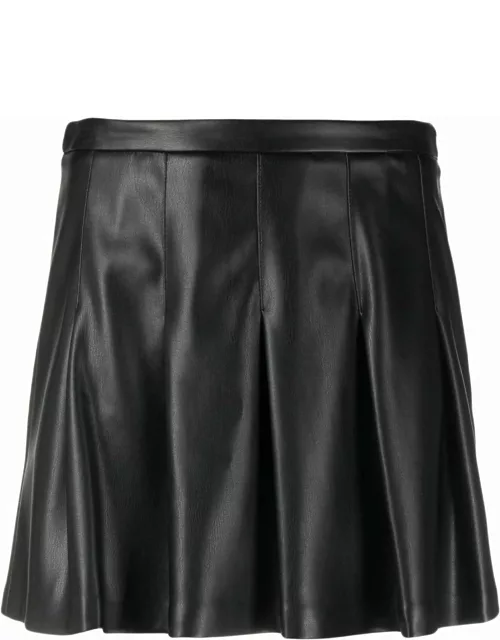 SEMICOUTURE Black Faux Leather Skirt
