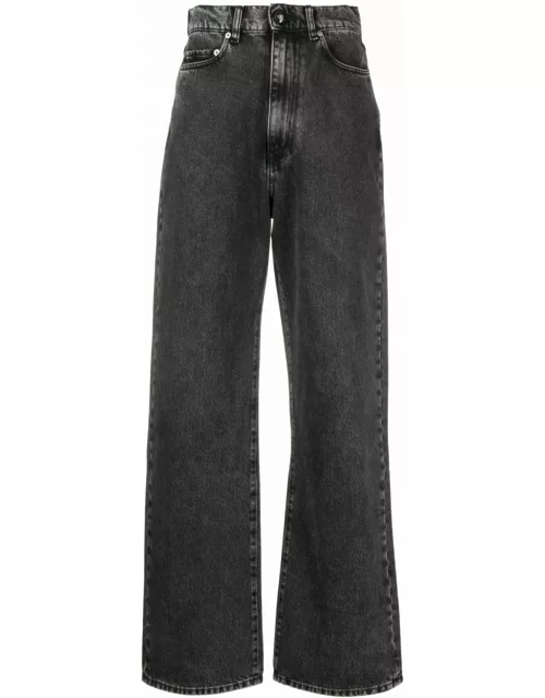 SEMICOUTURE Black Cotton Jeans, High Waist