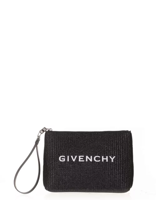 Givenchy Logoed Raffia Clutch Bag