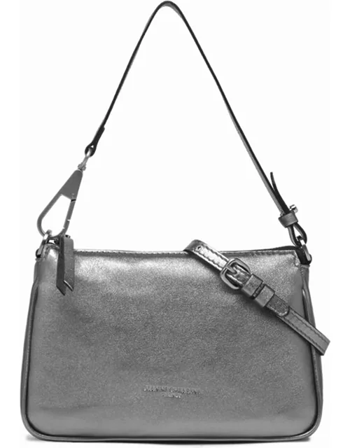 Gianni Chiarini Brooke Mini Bag In Steel Bubble Leather