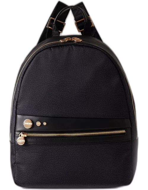 Borbonese Medium Black Backpack