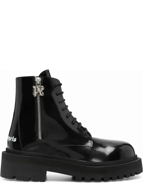 Palm Angels Combat Boots In Black Leather
