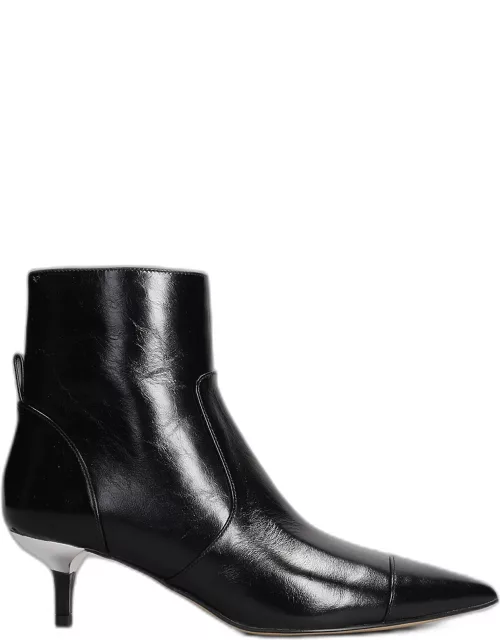 Michael Kors Kadence High Heels Ankle Boots In Black Leather