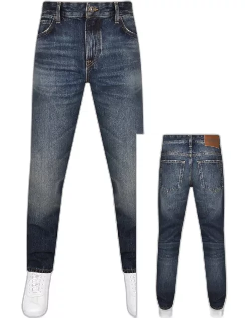BOSS Maine Regular Fit Mid Wash Jeans Navy