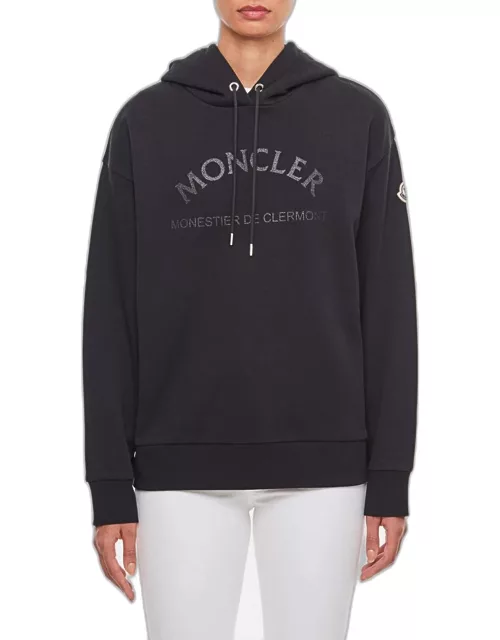 Moncler Cotton Logo Hoodie Black