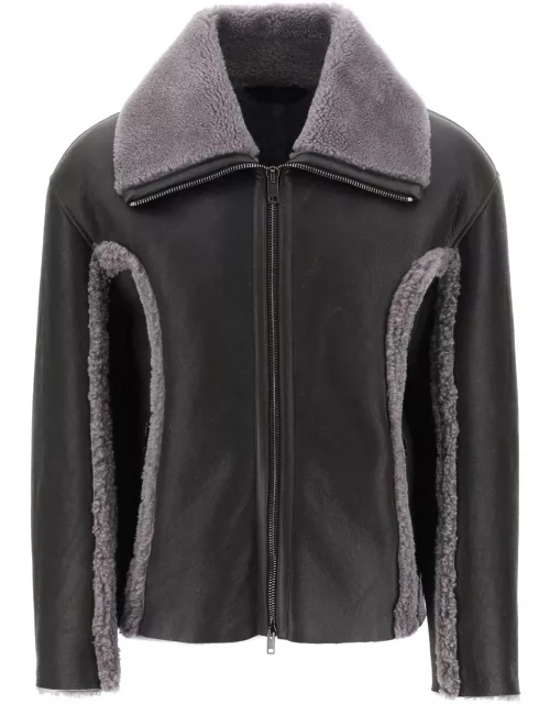 DIESEL Leather & shearling jacket