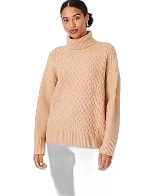 Ann Taylor Mixed Cable Turtleneck Sweater