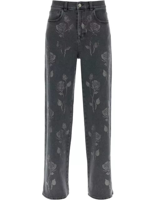 GIUSEPPE DI MORABITO Straight jeans with crystal flower