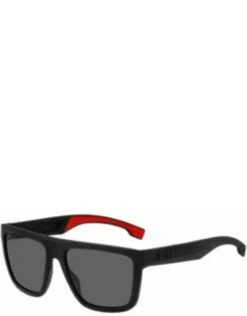 Black sunglasses with rubberized inner temples Men's Eyewear