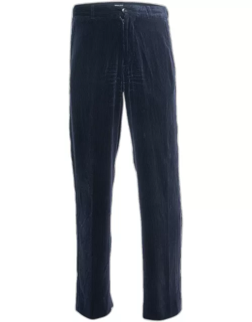 Giorgio Armani Dark Blue Corduroy Trousers