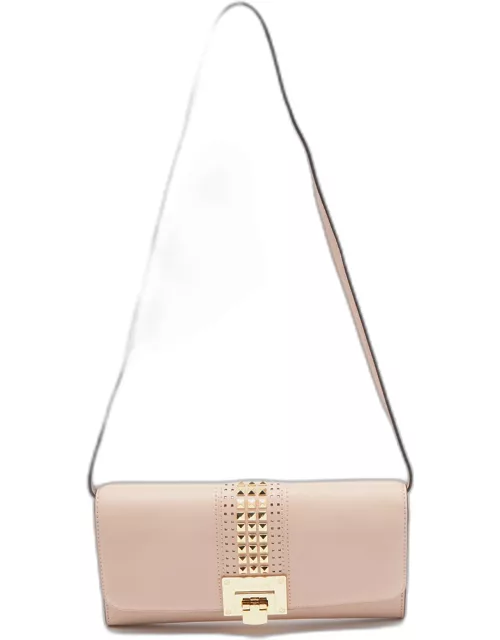 MICHAEL Michael Kors Dusty Pink Leather Studded Tina Ballet Clutch Bag