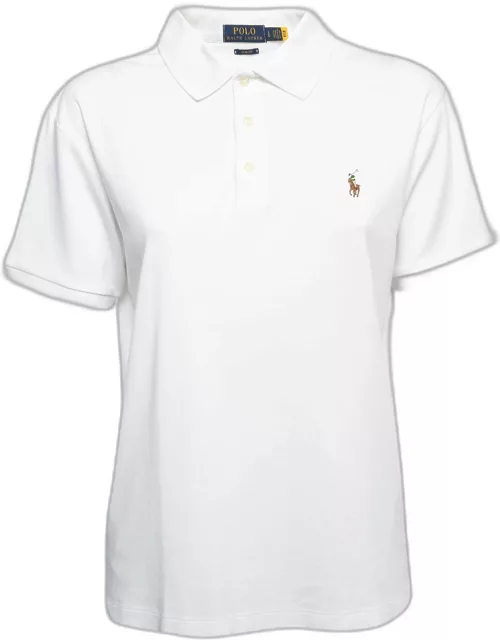 Polo Ralph Lauren White Cotton Slim Fit Polo T-Shirt