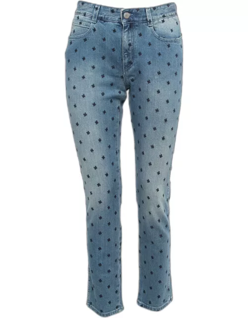 Stella McCartney Blue Star Embroidered Denim Skinny Jeans M Waist 27"