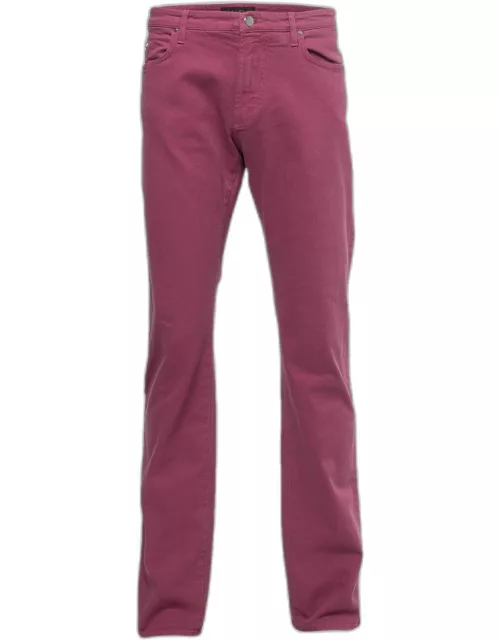 Etro Purple Cotton Straight Leg Pants