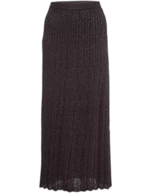 M Missoni Plum Purple Lurex Knit Maxi Skirt