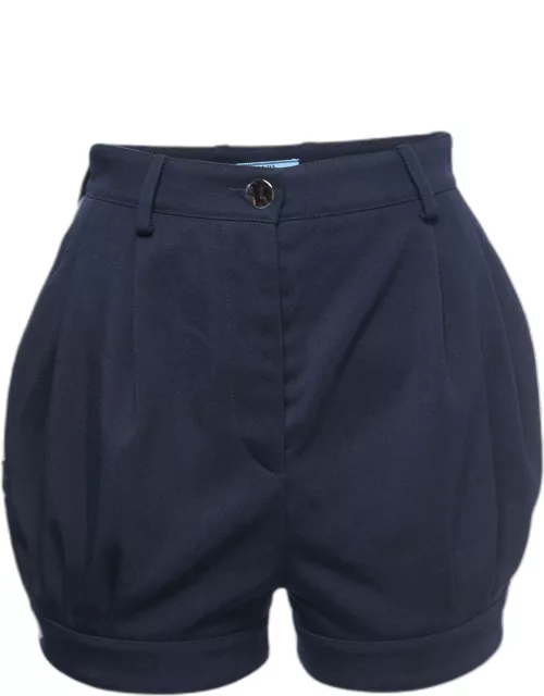 Prada Navy Blue Wool Shorts