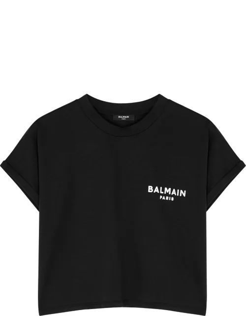 Balmain Black Logo Cotton T-shirt - Black And White