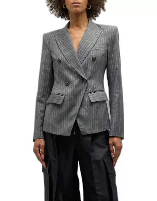 Collins Double-Breasted Pinstripe Blazer