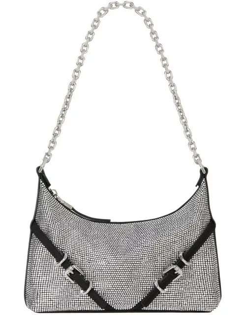 Givenchy Voyou Party Bag In Black Satin With Rhinestone